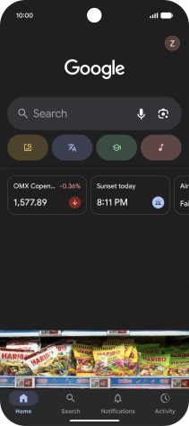 Press the profile icon.