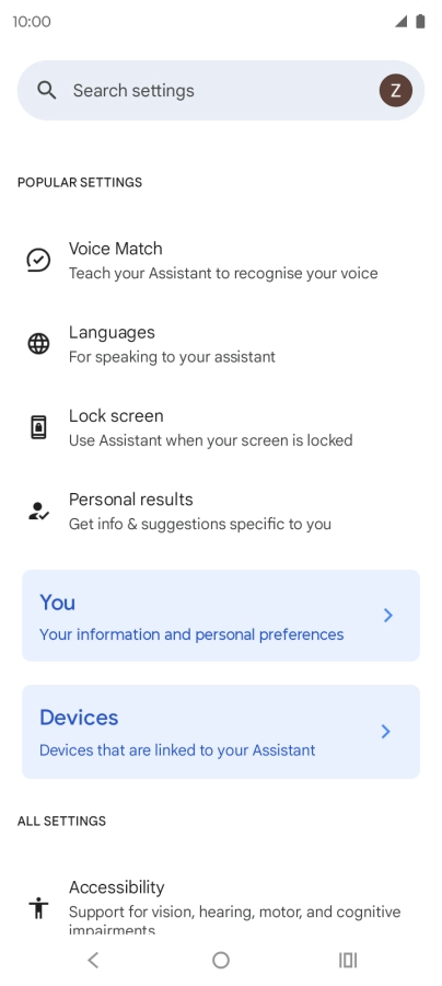 Press Voice Match and follow the instructions on the screen to turn automatic activation of Google Assistant on or off.