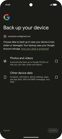Press the fields next to the required data types to select them.