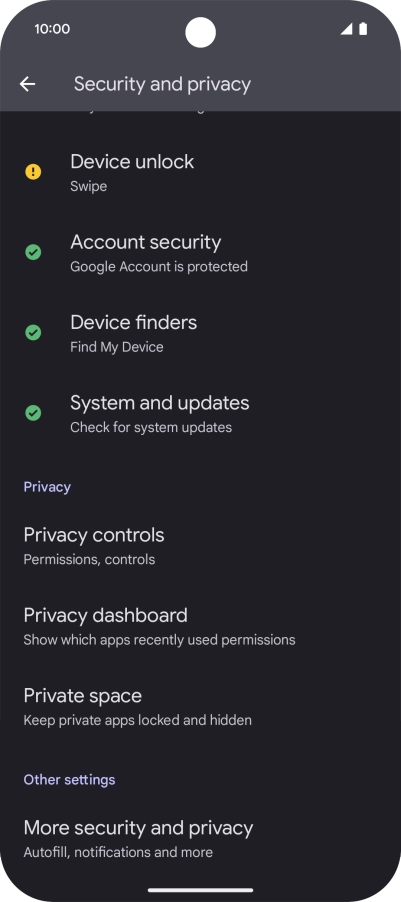 Press Privacy dashboard.