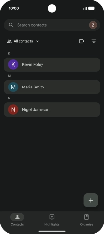 Press the new contact icon.