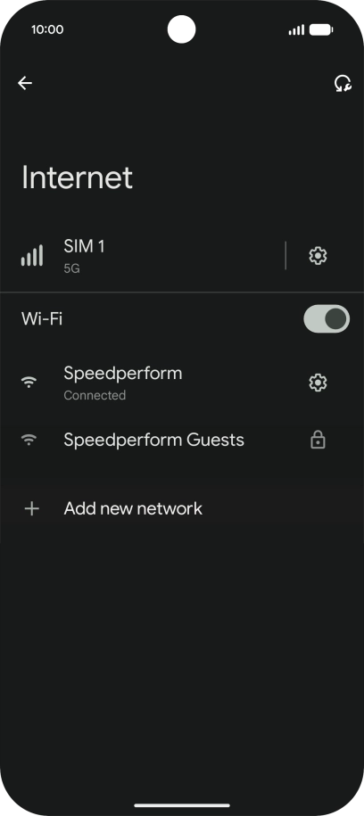 Press the settings icon next to the Wi-Fi network you're connected to.