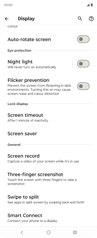 Press Screen timeout.