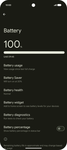 Press Battery health.