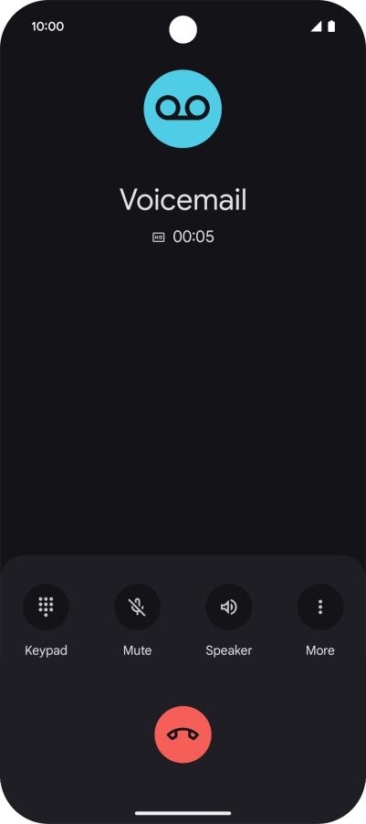 Press the end call icon.