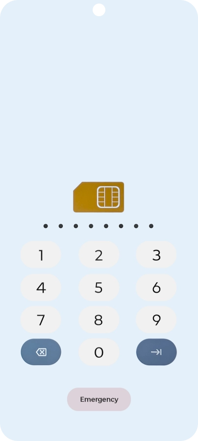 Key in the PUK and press arrow right.