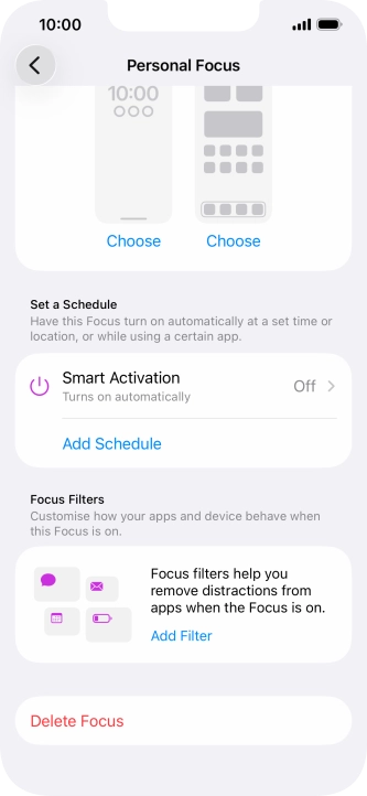 Press the required screen type and follow the instructions on the screen to select the required settings.