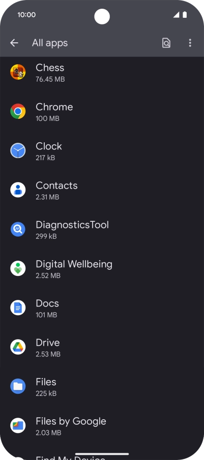 Press the required app.