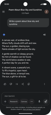 You can ask Gemini to generate a text based on your description.