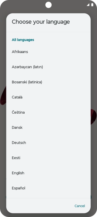 Press the required language.
