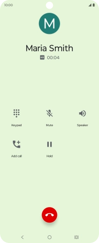 Press the end call icon.