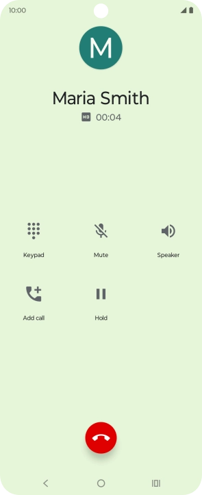 Press the end call icon.