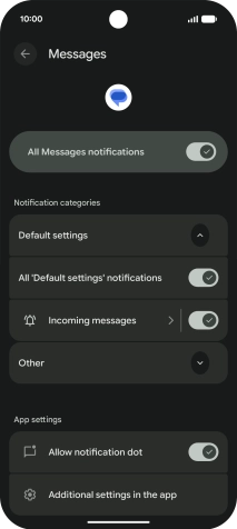 Press Incoming messages.