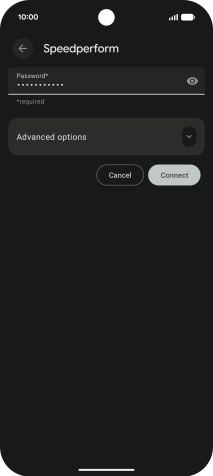 Key in the password for the Wi-Fi network and press Connect.