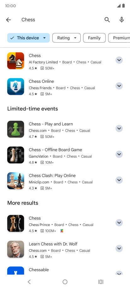 Press the required app.