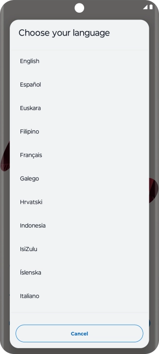 Press the required language.