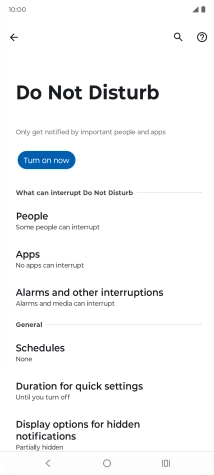 Press Turn on now to turn on the function.