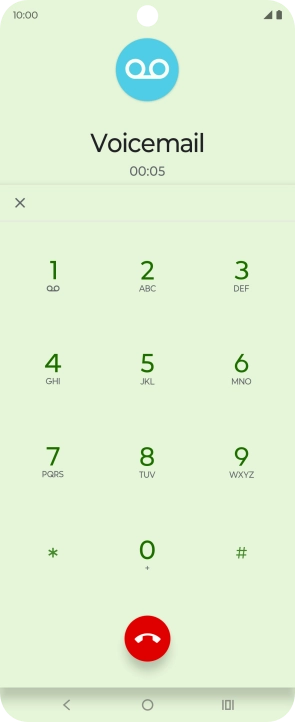 Press the end call icon.