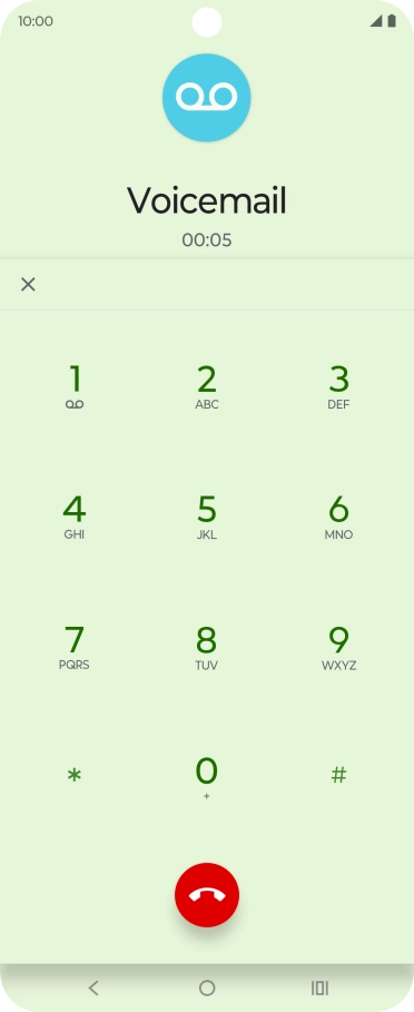 Press the end call icon.