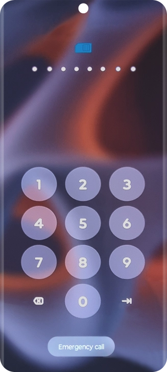 Key in the PUK and press the confirm icon.