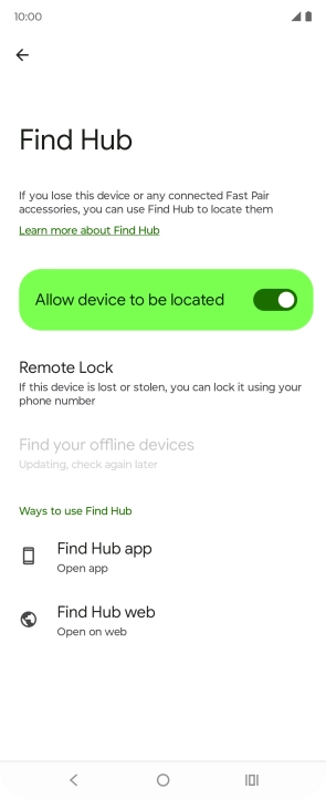 Press the Home key to return to the home screen.