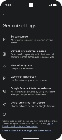 Press Digital assistants from Google.