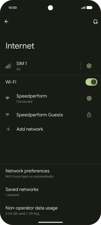 Press the settings icon next to the Wi-Fi network you're connected to.