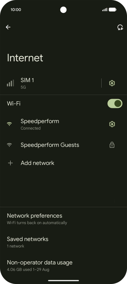 Press the settings icon next to the Wi-Fi network you're connected to.