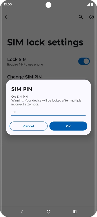 Key in your current PIN and press OK.