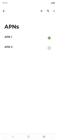 Press the field next to the data connection to activate it.