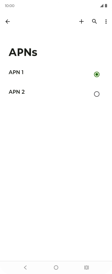 Press the field next to the data connection to activate it.