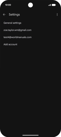 Press the required email account.