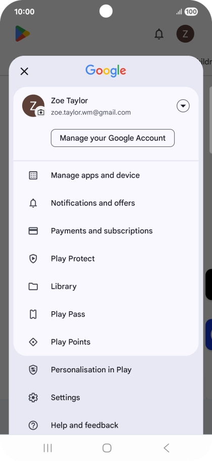 Press Manage apps and device.