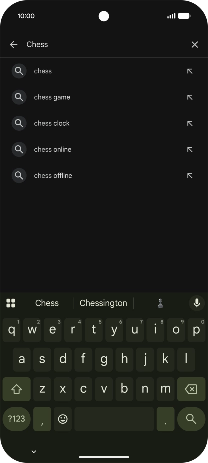 Key in the name or subject of the required app and press the search icon.