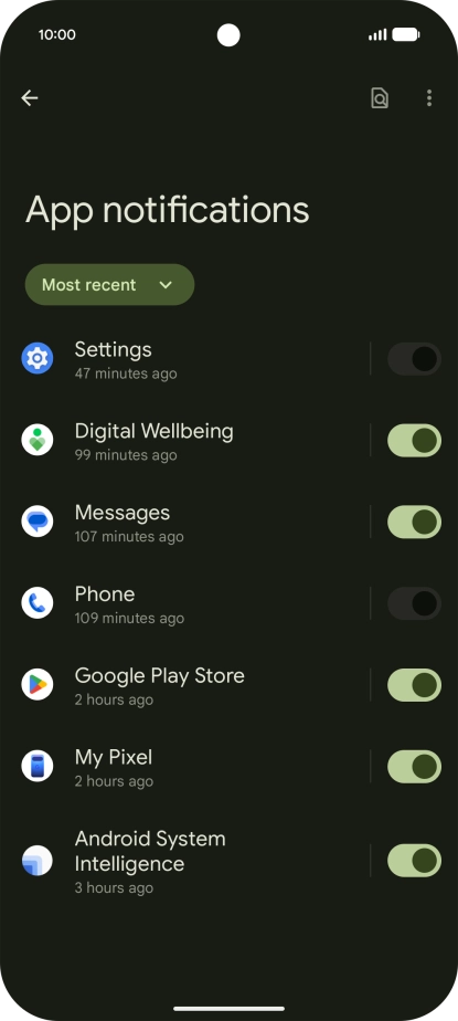 Press the drop down list.