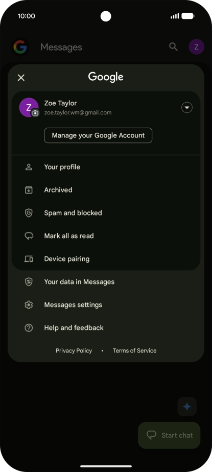 Press Messages settings.