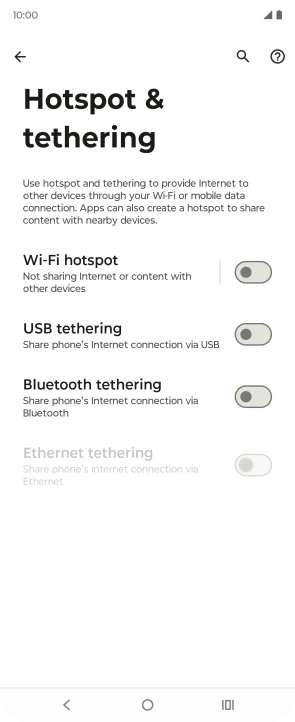 Press Wi-Fi hotspot.