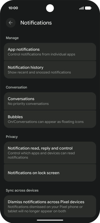 Press App notifications.