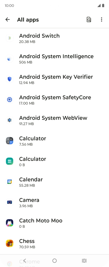Press the required app.