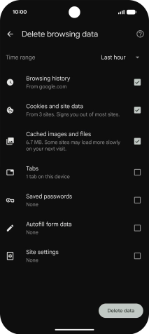 Press the fields next to the required data types.