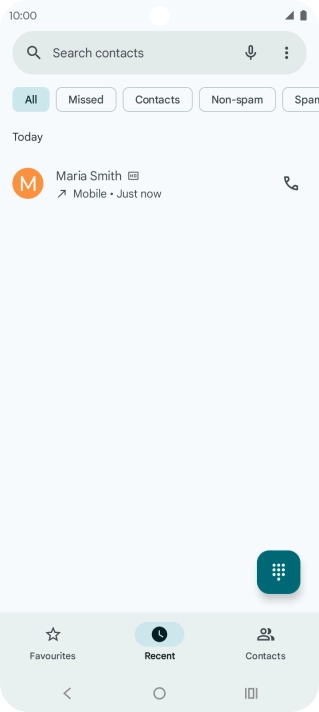 Press and hold the required contact.