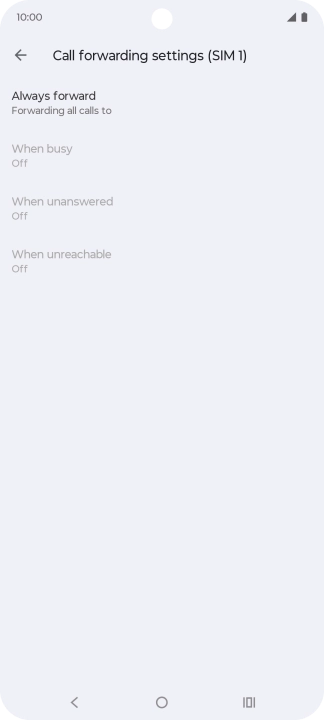 Press the required divert type.