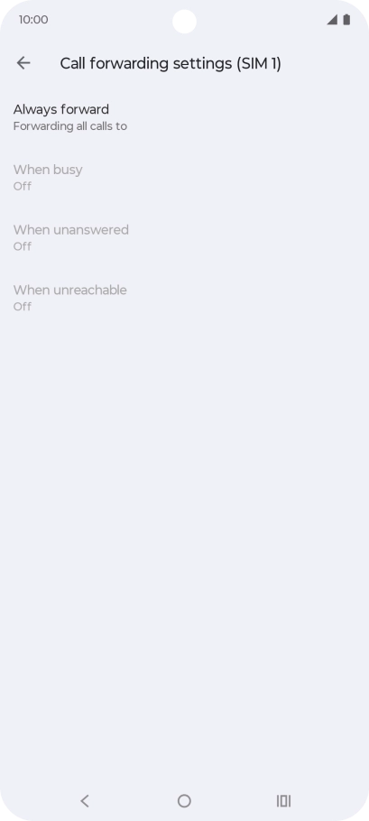 Press the required divert type.