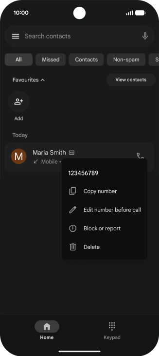 Press Block or report.