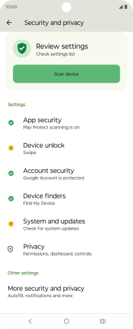 Press More security and privacy.