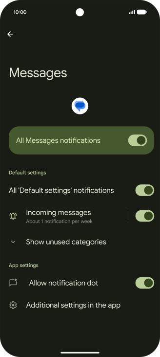 Press the indicator next to 