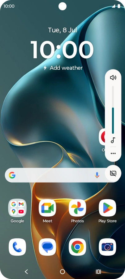 Press the sound mode icon the necessary number of times to turn vibration on or off.