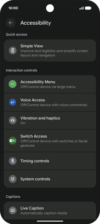 Press Simple View and follow the instructions on the screen to select the required settings.
