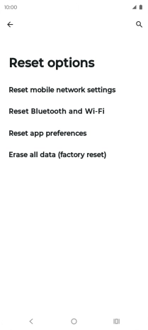 Press Erase all data (factory reset).