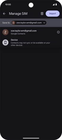 Press the required Google account.
